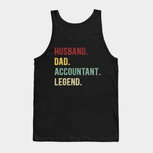 Accountant Funny Vintage Retro Shirt Husband Dad Accountant Legend Tank Top